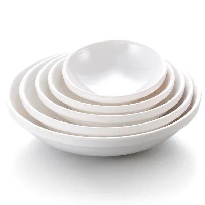 A8 White Melamine White Rectangle Japanese Small Round Soy Sauce Dish