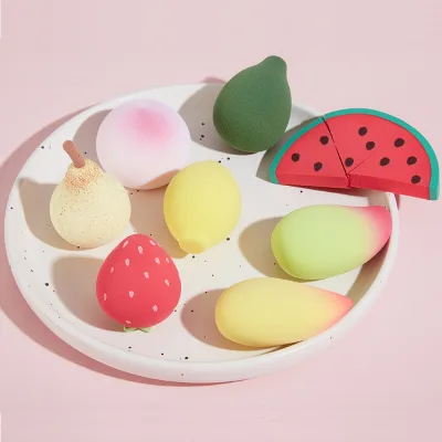 2024 New Arrival Latex-free Beauty Cosmetics Blender Sponge Graient Fruit Peach Mango Avocado Makeup Sponge
