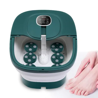 500W PTC Heated Collapsible Automatic Foot Bath Basin with Bubble Red Light