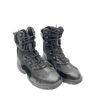 Men Genuine Leather Tactical Combat Hiking Boot Adult Cotton Fabric Winter Shoes for Women Unisex Rubber Solid Shoes Waterproof