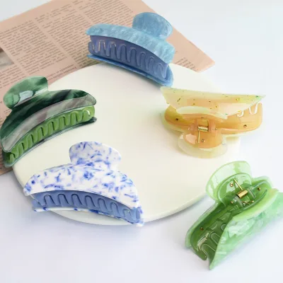 Wholesale Custom Elegant Acrylic Hair Clips for Women Simple Sweet Natural Hair Claws for Girls