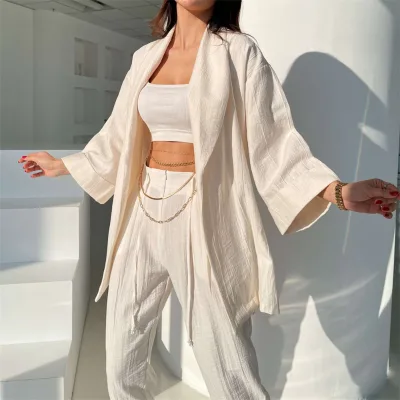 New Product 2023 Popular Solid Color Sets Women Summer 2 Piece Comfy Loose Lounge Set