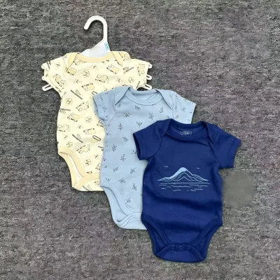 Export Grade Premium Soft Organic Cotton Stretch Baby Rompers with Baby Friendly Two Way Zipper