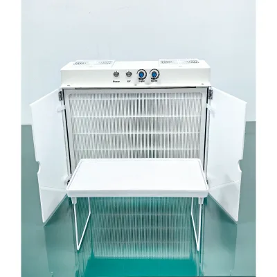 Laminar Flow Hood Mini Clean Cabinet Mushroom Cultivation Work Station Foldable Worktable Ozone Free UV Light HEPA H13 Home