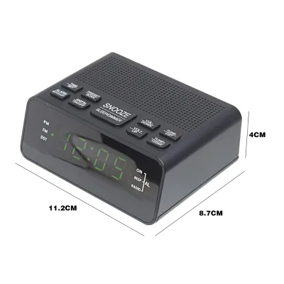 Portable Internet Radio AM/FM USB Rechargeable Alarm Clock with Built-In Speaker and LED Display