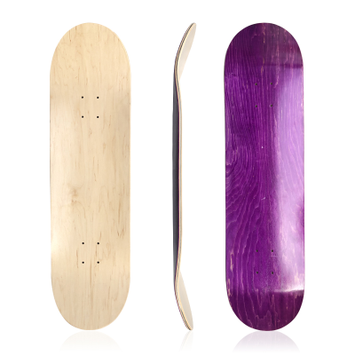 Wholesale Customized Purple Double Kick Skateboard 7layer Canadian Maple Skateboard Deck