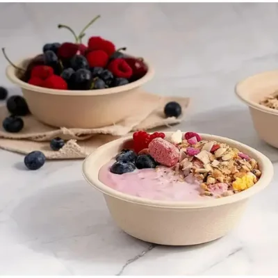 100% Bagasse Paper Bowls 12Oz Small Disposable Bowls 100% Compostable Heavy-duty Quality Natural Bagasse Biodegradable Bowls