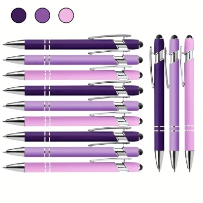 Metal Push Aluminum Pole Handwriting Screen Printing Logo Gift Ballpoint Pen