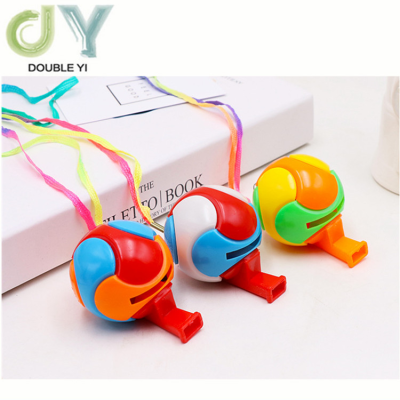 Colorful Soccer Shape Plastic Whistle Football Fan Cheering Whistle Kids Toy Whistle