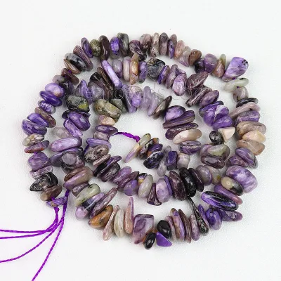 38CM Wholesale Natural Purple Charoite Chip Stone Beads, Gemstone Chips Beads for Woman Bracelets Making 5 - 8mm