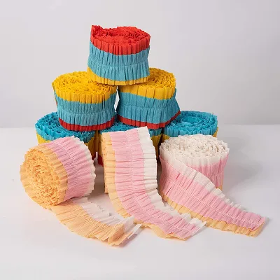 10ft Ruffled Crepe Paper Party Streamers for Christmas Decoration