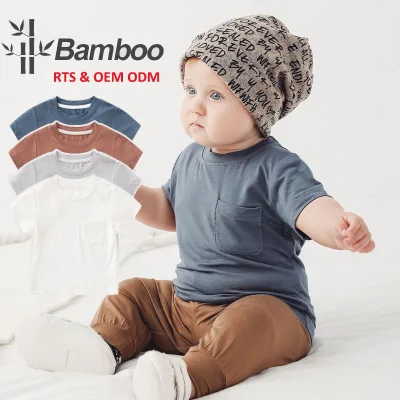 Wholesale and Custom Bamboo Spandex Baby Clothes t Shirt Newborn Infant Kid Boy and Girl Baby T-shirts Cotton