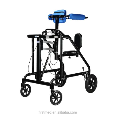 Rehabilitation Therapy Supplies Golden Steel Rehabilitation Training Walker All-in-One Mobility Aid Adjustable Anti-Tipping