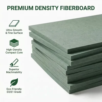 Waterproof First-Class Medium Density Fiberboard Green MDF Board Glossy Veneer-faced MDF Panels 3mm/9mm/12mm/15mm/18mm/21mm