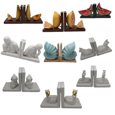 Custom 3D Polyresin Book Ends Animal Shape Ceramic Bookend in Any Size and Color for Decorative Gift & Craft