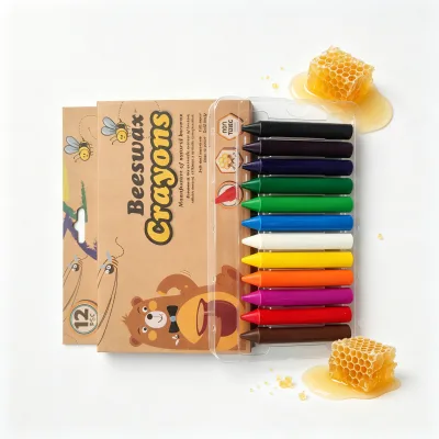 Jumbo Crayons 12 Pack 100% Pure Beeswax Eco Friendly for Toddlers 1- 3 Easy Hold