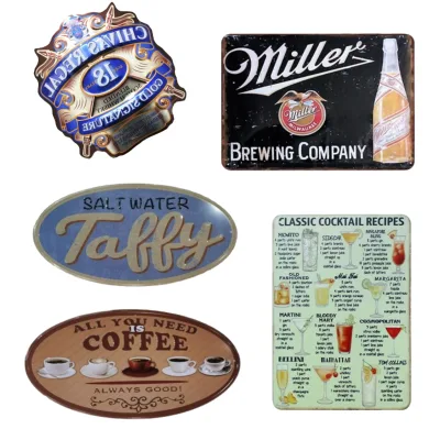 Home Bar Coffee Kitchen Garage Pub Wall Decor Vintage Man Cave Sign Beer Cocktail Metal Tin Sign