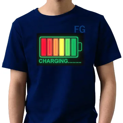 Finegreen El Shirt-2019 Christmas Tree Design Light up Flashing LED EL Panel T Shirt