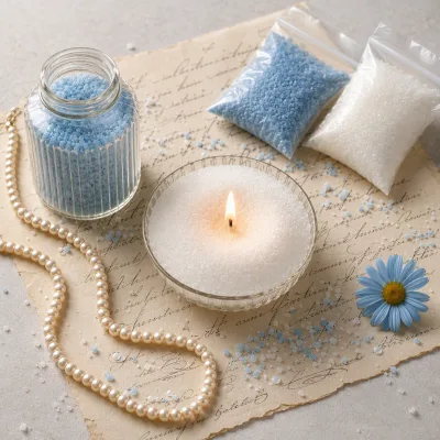 DIY Granulated Wax Sand for Candle Making Ocean Color Series White Blue Wax Beads for Handmade Scented Candles