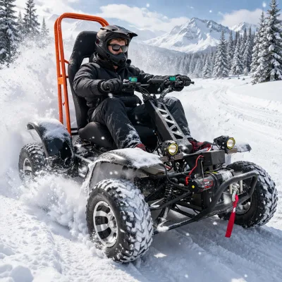 Outdoor/off-road Electric Utility Quad Durable Electric Quad Bike with Winch Control
