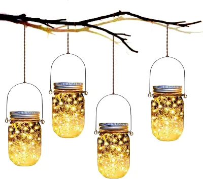 Christmas Decor Warm White 20 Led Solar Mason Jar Lid Fairy Tree Light for Waterproof Outdoor Lighting Garden