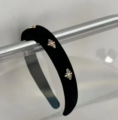 Vintage Black Velvet Headband for Women Soft Hairband Fashionable Black/Pink Christmas Gift