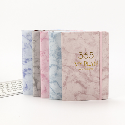 New Fashion Colorful Index 365 Days Plan Case Binding Diary Pu Planner 2021 Diary With Elastic Closure