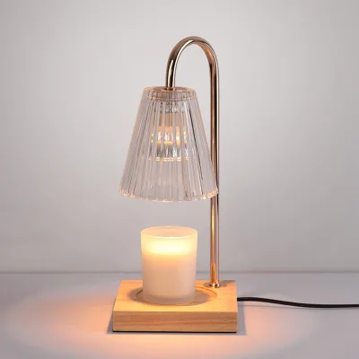 Wooden Base Timed Dimming Adjustable Height Candle Warmers Electric Metal Lamp Wax Melts Wax Melt burner
