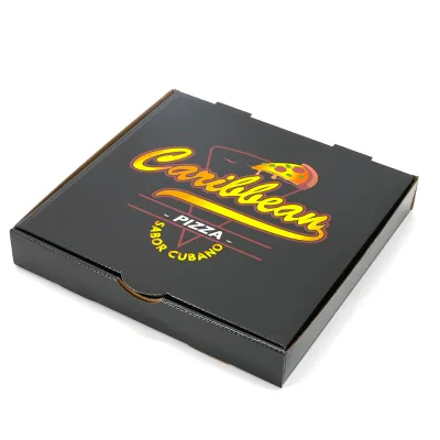 Plain Pizza Box Corrugated Paper Pizza Packaging Box Folding Takeaway Food Box Custom Size for Pizza Delivery Bakery