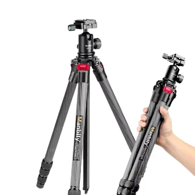 Professional Video Camera Mount Leg T555R Flexible Head Carbon Fiber Foot Tube Aluminum Alloy Stand Adjustable Tripod Portable