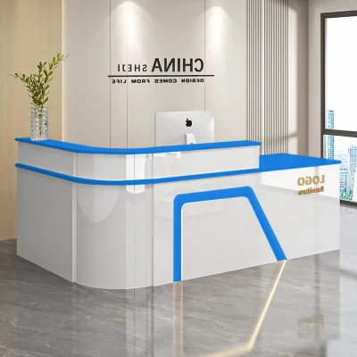 Q199 High quality Front desk register counter Luxury Salon office hotel glossy receptions for shopping mall hotel restaurant