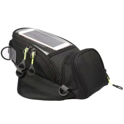 Touchscreen Design, Polyester Double-zipper Motorcycle Fuel tank Bag