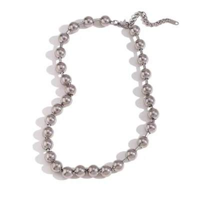Beaded Chain Necklace Bohemian Style Gold Plated Choker Waterproof Stainless Steel Tarnish-Free Fashion Mainly Made Titanium