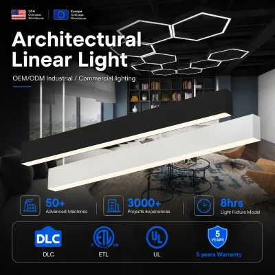 Custom Mall 4s Car Store Hanging Mounted Linear Pendant Light Fixture Steel 30w 4ft Led Garage Light Architectural Linear Light