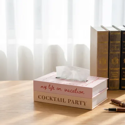 Commercial Use Decorative Book Look Tissue Dispenser Multifunctional Tabletop Organizer for Reception & Boutique Space