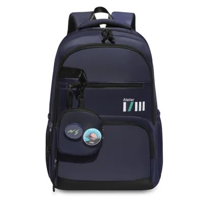 Multi-Pocket Waterproof Oxford Backpack Casual Travel Large-Capacity Men Premium-Looking School Bag for Junior/Senior High