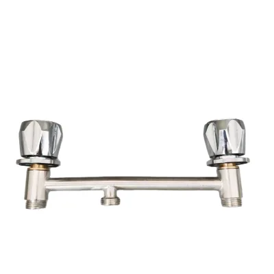 Stainless Steel Foot Bath Basin Faucet Switch Accessory with Dual-Link and All-Copper Valve Core for Foot-Washing Soaking Care