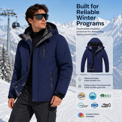 Wholesale Ultimate Comfort Men's Waterproof Ski Jacket Warm Winter Snow Coat Snowboarding Jacket Mountain Hooded Raincoat