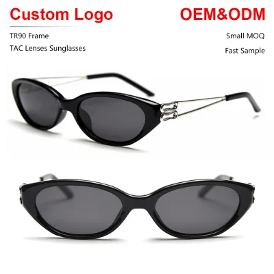 Sunray Direct Sales Retro Cat Eye Sunglasses for Women With Metal Temple TAC Lens Lightweight TR90 Frame Fashion Elegant Design