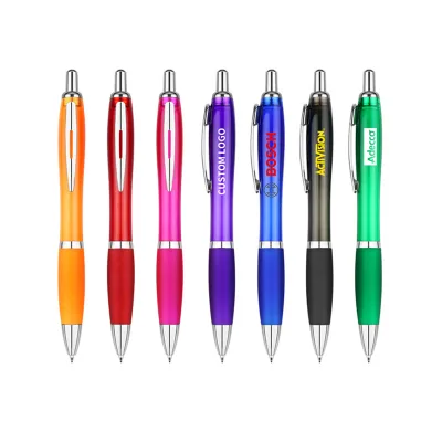 Best Selling Custom Logo Promotional School Wholesale Ballpoint Pens Cheap Plastic Click Pen 1.0mm Writing Custom Logo Gift