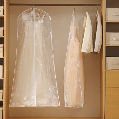 Wholesale Wedding Dress Dust Cover Closet Hanging Garment Protective Shoulder Dust Cover Clear Shoulder Dust Covers for Clothes