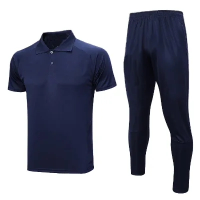 High Quality Quick-Dry Breathable Jersey Training Set for Men OEM Digital Print Two Piece Sport Suit Polo Shirt Pants Set
