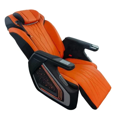 Car Accessories W447 Custom Electric Luxury Steel+Leather Aero Captain Chair Mercedes Sprinter Van Hiace Reclining Pilot Seat