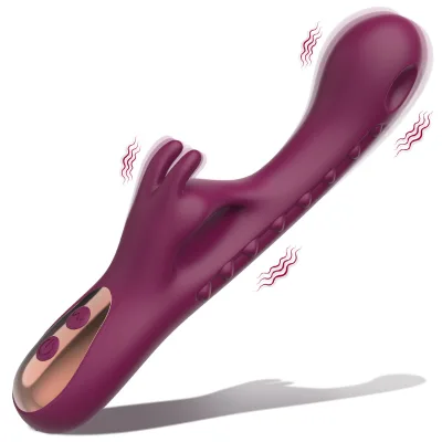 2 in 1 Waterproof Rabbit Vibrator Rechargeable Silicone Dildo for Women G-Spot Clitoral Massage Double Vibration