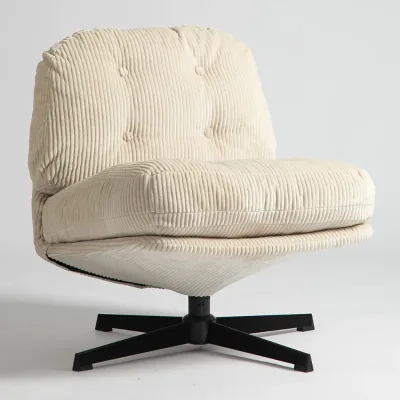 Comfortable Skin-Friendly Fabric Tufted Accent Chair 360 Degree Swivel Leisure Chair for Living Room