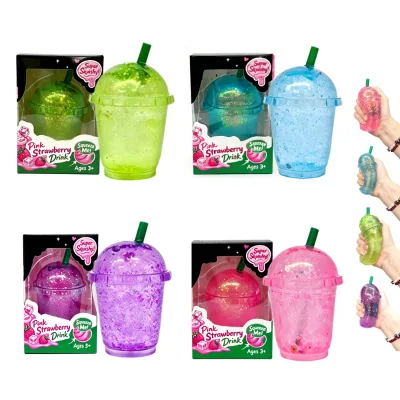 USA Warehouse Slow Rising Boba Squishy Toy Soft Squeeze Fidget for Office Desk Sensory Fidget Toy Mochi Squishy