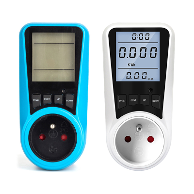 Hot Selling 230V Power Watt Meter Socket Backlight Available for France Plug