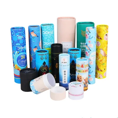 Custom Color the Cylinder Tubes Paper Tube Printing Cylinder Cardboard Tube with Lid Packing Box 2024 New Product Ideas