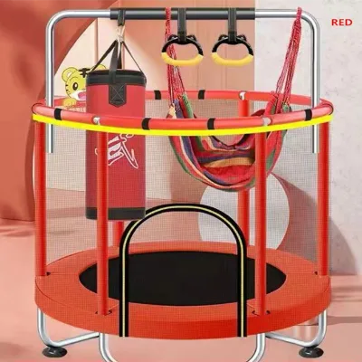 Indoor Playground Trampoline Round Jumping Mat / Recreational Birthday Gifts for Children Small Trampoline for Kids with Net