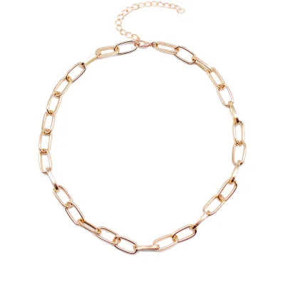 Chain Necklace and Bracelet for Women Ladies Dainty and Chunky Chain Link Paperclip Jewelry